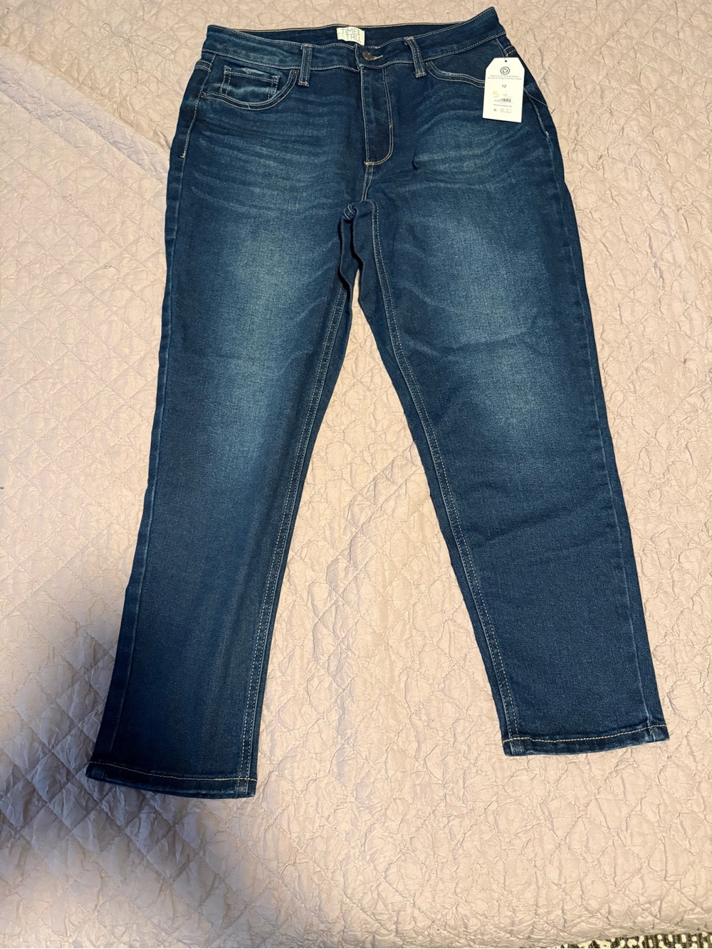 Time and Tru Mom Jean Women's Dark Blue